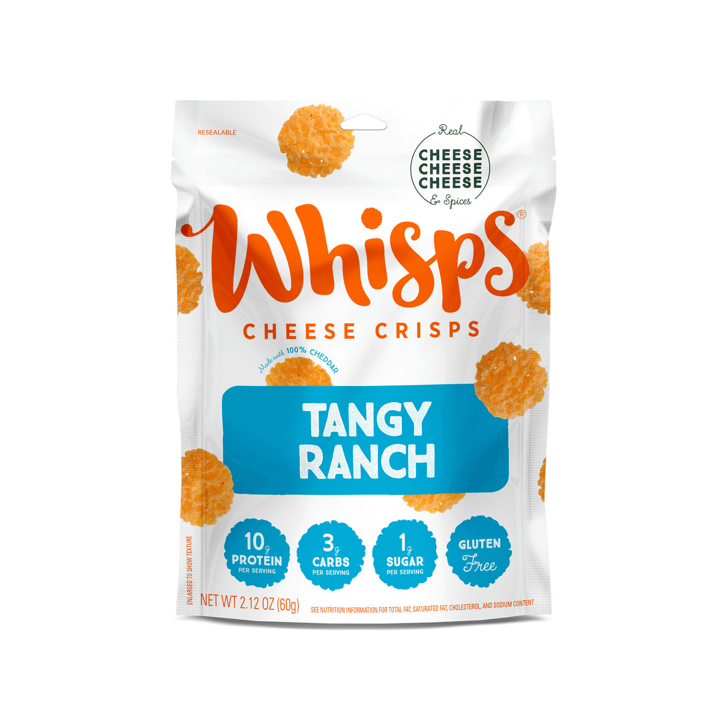 Whisps Tangy Ranch Cheese Crisps, 2.12 oz