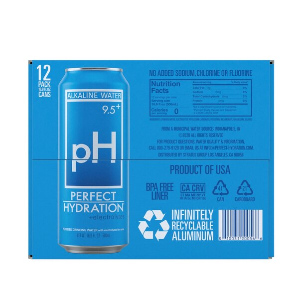 Perfect Hydration Alkaline Water, 12 ct, 16.9 oz