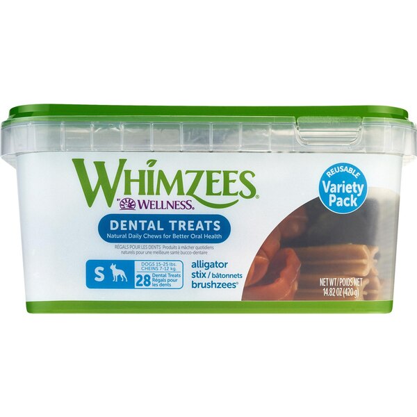Whimzees by Wellness Natural Dental Small Dog Treats, Alligator Stix, 28 ct