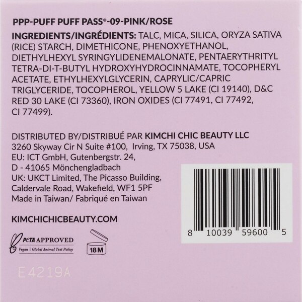 Kimchi Chic Beauty Puff Puff Pass, Pink 