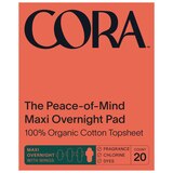 Cora Organic Maxi Overnight Pads, 20 CT, thumbnail image