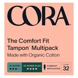 Cora The Comfort Fit Tampon, Super and Super Plus Variety Pack, 32 CT, thumbnail image