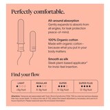 Cora 100% Organic Cotton Bio PE Applicator Tampons, L/R/S, 48 CT, thumbnail image
