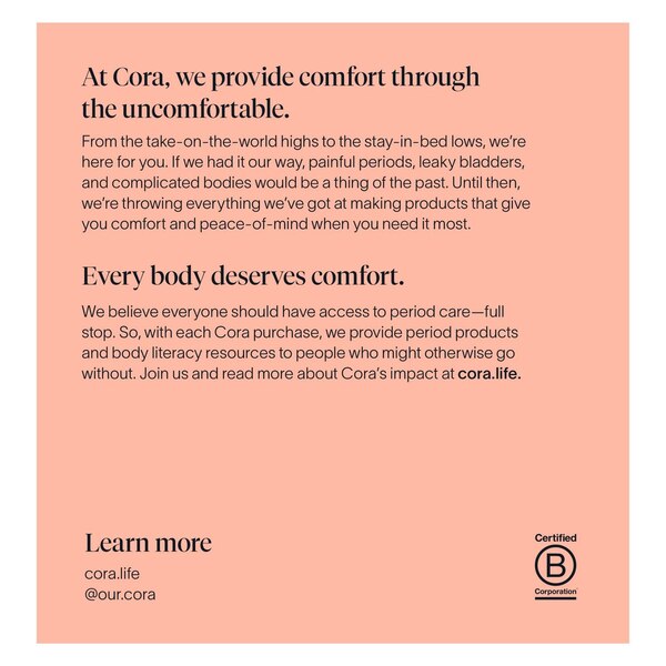 Cora 100% Organic Cotton Applicator Tampons, R/S/S+, 45 CT