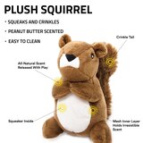 Playology Plush Squirrel Dog Toy, Peanut Butter Scent, Size Small, thumbnail image