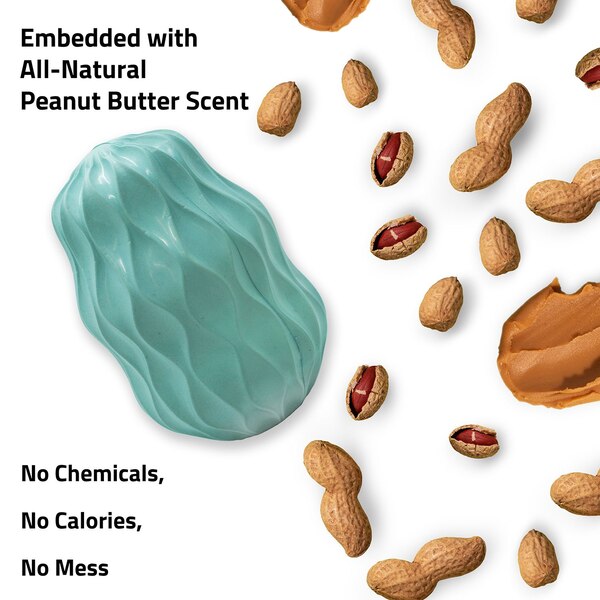 Playology Squeaky Pinecone Dog Toy, Peanut Butter Scented, 4.5 in