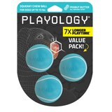 Playology Small Squeaky Chew Ball, Peanut Butter Scent, 3 ct, thumbnail image