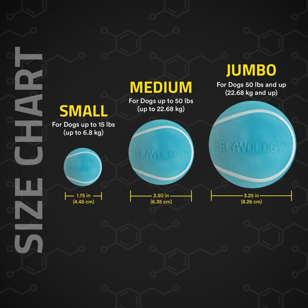 Playology Small Squeaky Chew Ball, Peanut Butter Scent, 3 ct