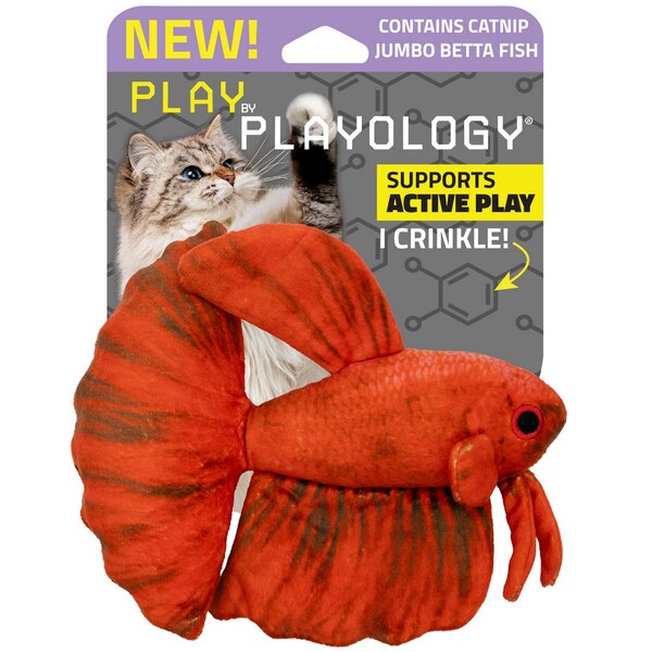 Playology Jumbo Betta Fish with Catnip Cat Toy