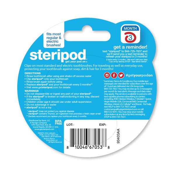 Steripod Toothbrush Protector, 1 CT