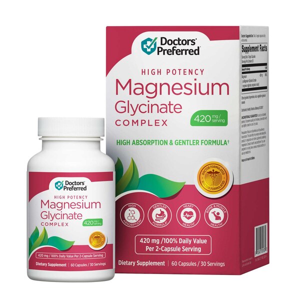 Doctors Preferred High Potency Magnesium Glycinate, 60 CT