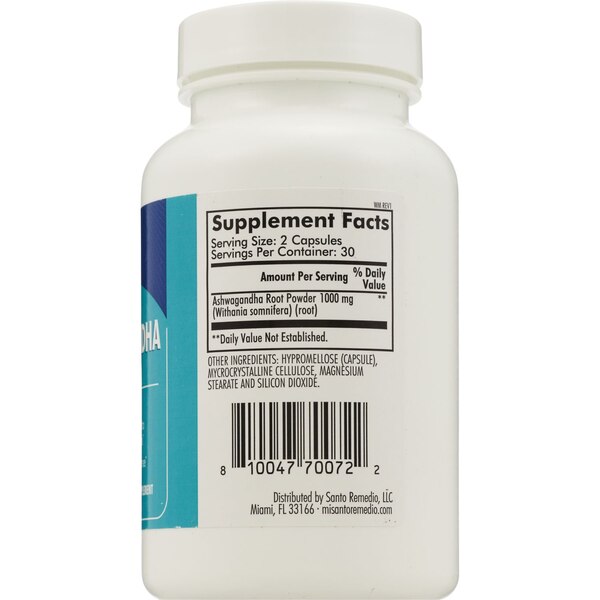 Santo Remedio Ashwagandha, 1000 mg, 60 CT