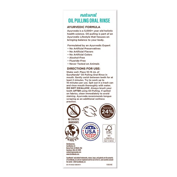 Guru Nanda Natural Whitening Pulling Oil, Cinnamon, 8 OZ