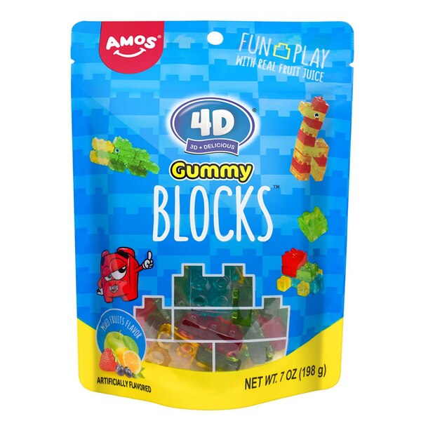 Amos, 4D Gummy Blocks, 7 Oz