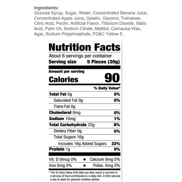 Amos, Peelerz Gummy Banana Candy, 6 Oz
