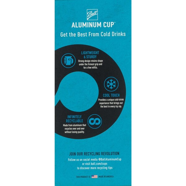 Ball Aluminum Recyclable Party Cups, 20 oz, 10 ct