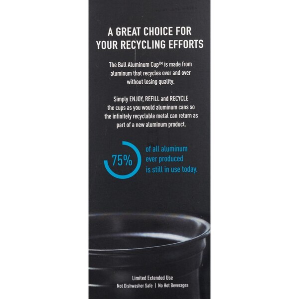 Ball Aluminum Recyclable Party Cups, 16 oz, 24 ct