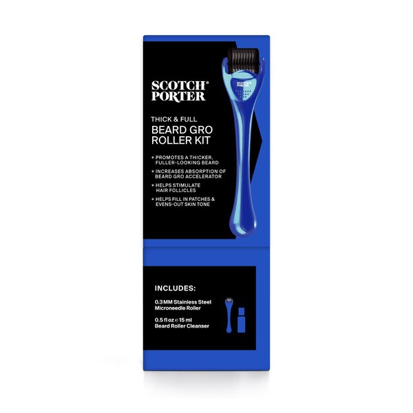 Scotch Porter Thick & Full Beard Gro Roller Kit Beard Roller Cleanser