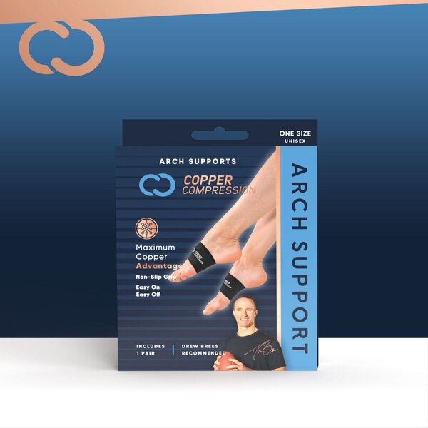 Copper Compression Arch Support, One Size