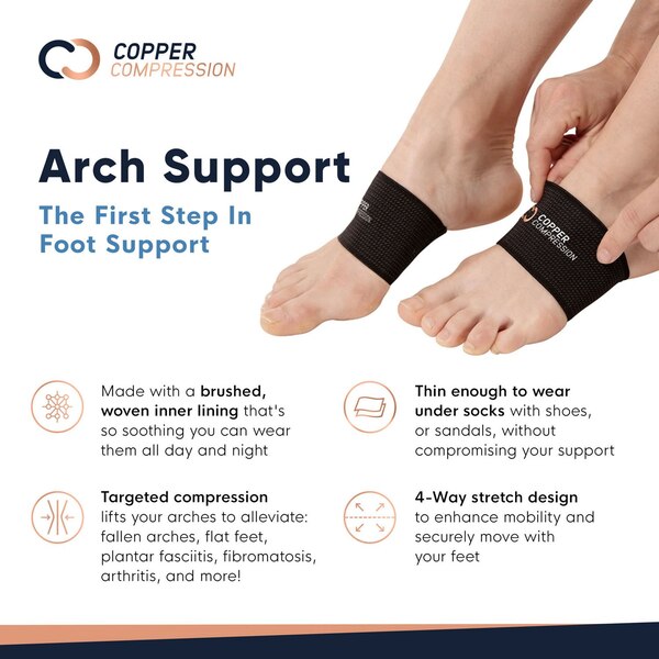 Copper Compression Arch Support, One Size