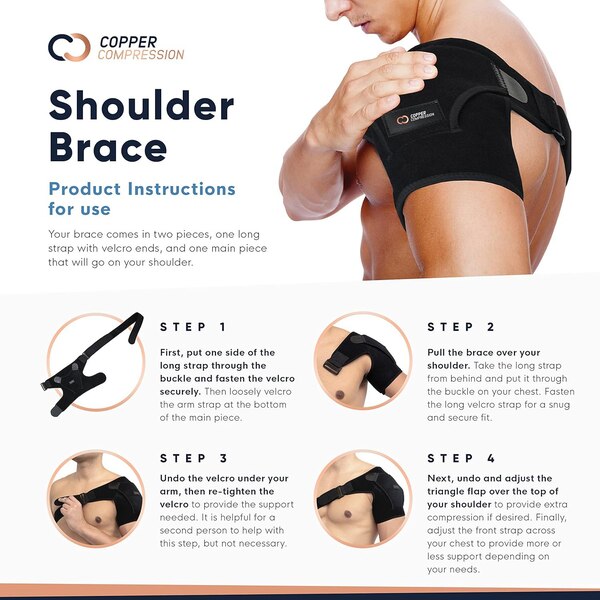 Copper Compression Shoulder Brace, One Size