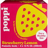 Poppi Prebiotic Soda, Strawberry Lemon, 4 ct, 12 oz, thumbnail image