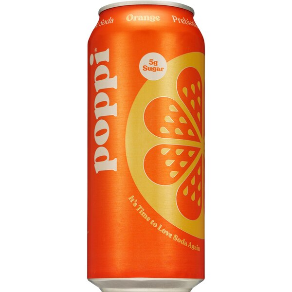 Poppi Prebiotic Soda, Orange, 16 oz