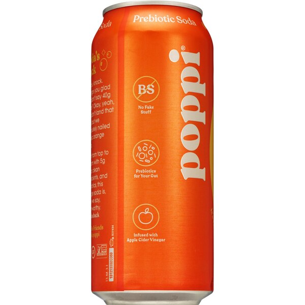 Poppi Prebiotic Soda, Orange, 16 oz