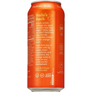 Poppi Prebiotic Soda, Orange, 16 oz