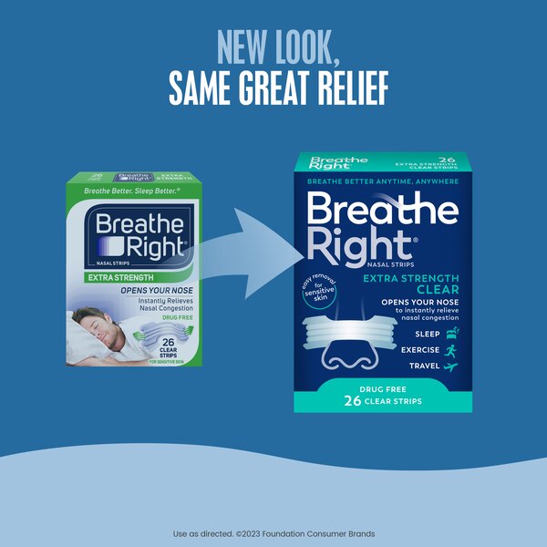 Breathe Right Extra Strength Nasal Strips, Clear