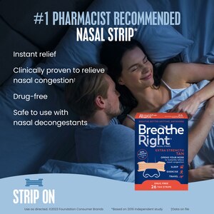 Breathe Right Extra Strength Nasal Strips, Tan, 26 CT