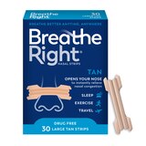 Breathe Right Nasal Strips, Tan, 30 CT, thumbnail image
