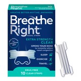 Breathe Right Extra Clear Nasal Strips, Clear, 10 CT, thumbnail image