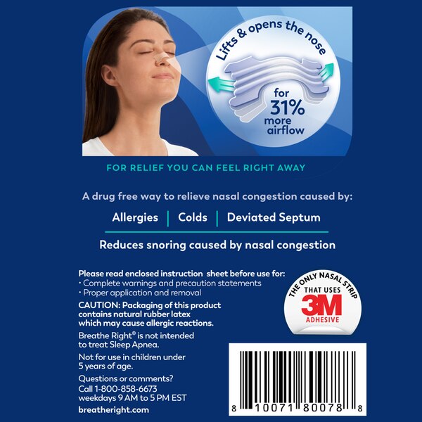 Breathe Right Extra Clear Nasal Strips, Clear, 10 CT