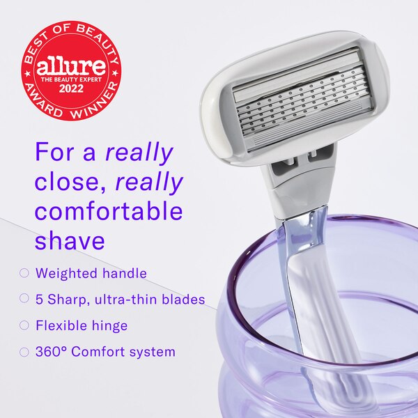 Flamingo Women's 5-Blade Razor + 2 Razor Blade Refills + 1 Shower Holder