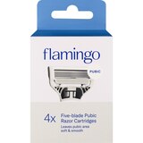 Flamingo 5-Blade Pubic Razor Blade Refills, 4 CT, thumbnail image