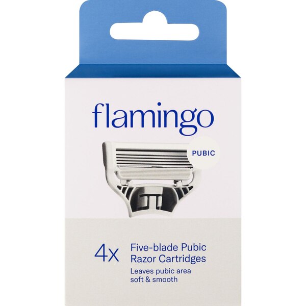 Flamingo 5-Blade Pubic Razor Blade Refills, 4 CT