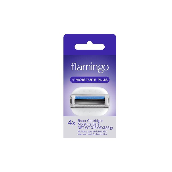 Flamingo Moisture Plus Razor Blade Refills, 4 CT