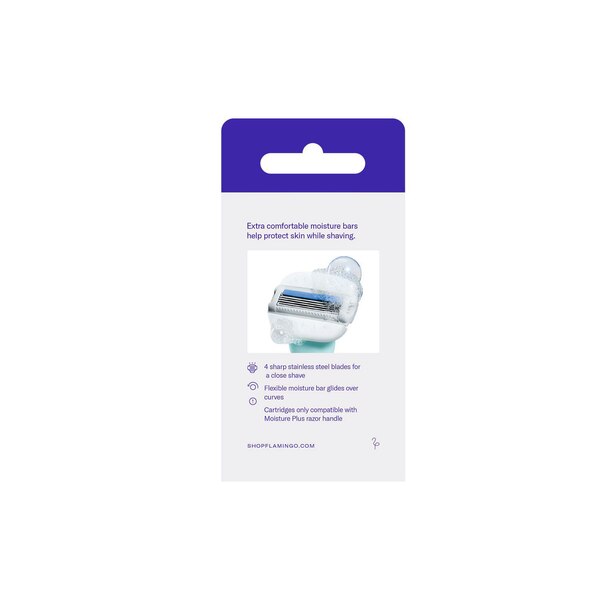 Flamingo Moisture Plus Razor Blade Refills, 4 CT