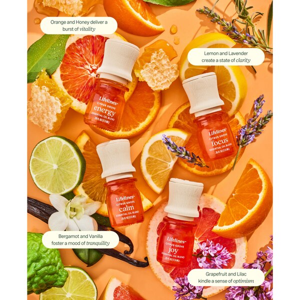 Lifelines Citrus Grove Calm Essential Oil Blend, Bergamot & Vanilla Scent, 0.25 oz