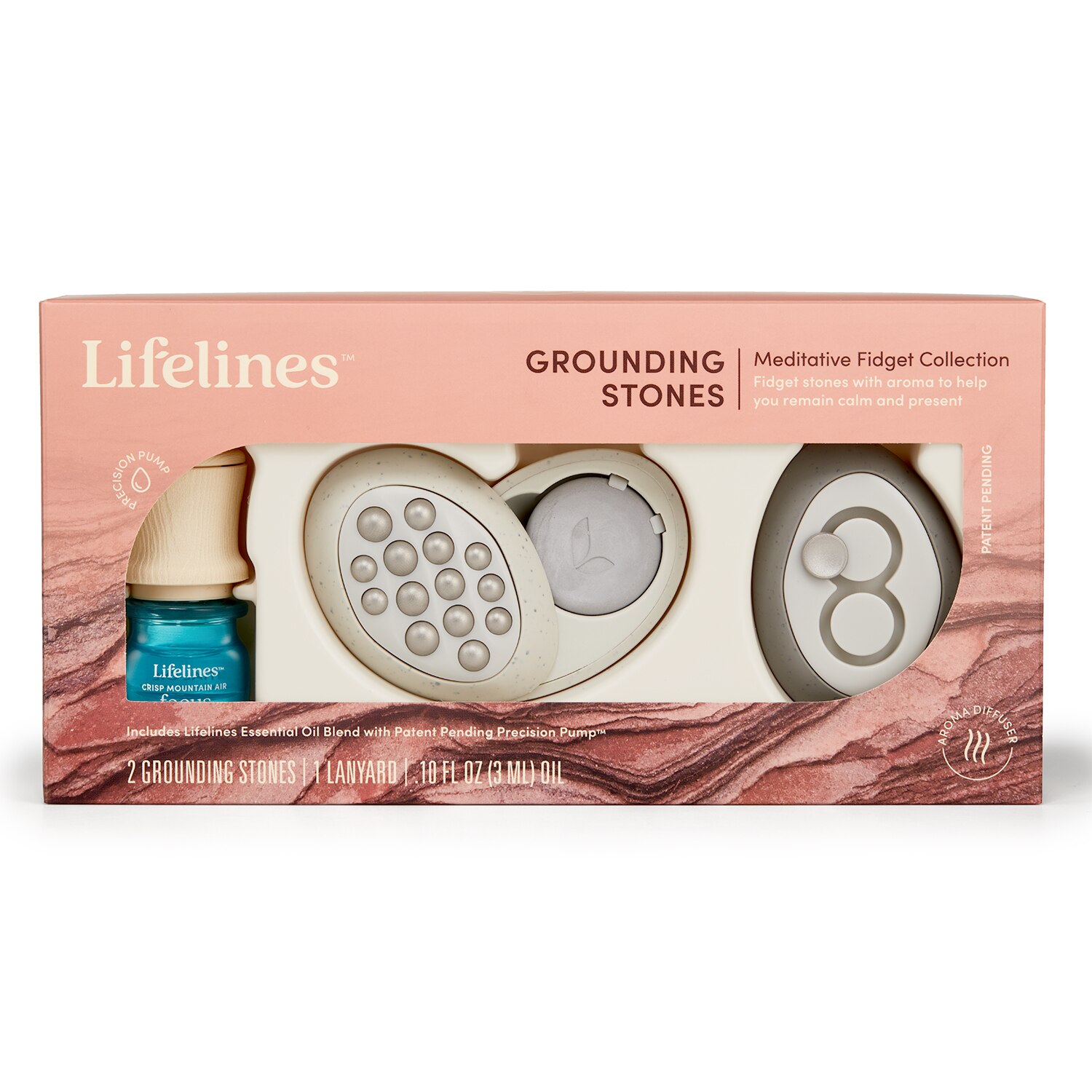 Lifelines Grounding Stones - Meditative Fidget Collection plus Essential Oil Blend