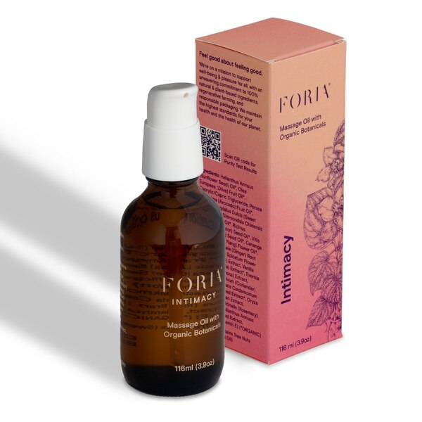 Foria Massage Oil with Organic Botanicals, 3.9 FL OZ