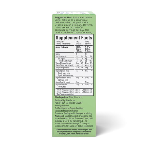 Kids Organic Cough & Immune Nighttime, 4 OZ