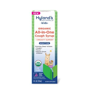Hyland's Naturals Kids Organic All-in-One Nighttime Cough Syrup, Grape