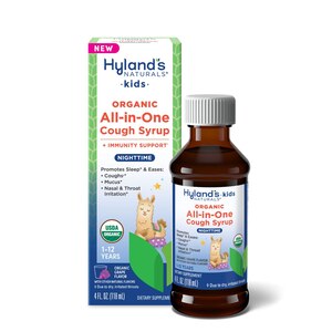 Hyland's Naturals Kids Organic All-in-One Nighttime Cough Syrup, Grape