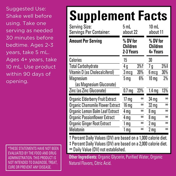 Hyland's Kids Sleep w/ Melatonin + Immunity Liquid