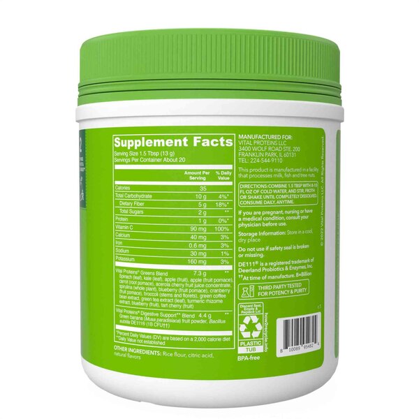 VITAL PROTEINS VITAL GREENS GREEN APPLE POWDER