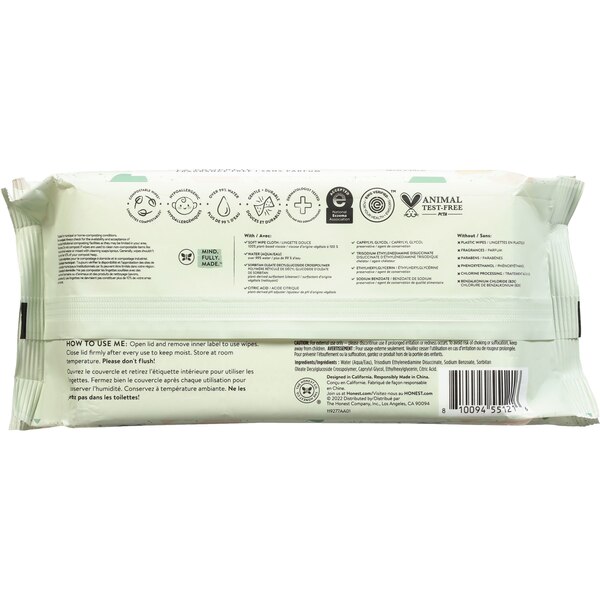 Honest Sensitive Clean Conscious Wipes, 60 CT