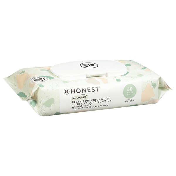 Honest Sensitive Clean Conscious Wipes, 60 CT