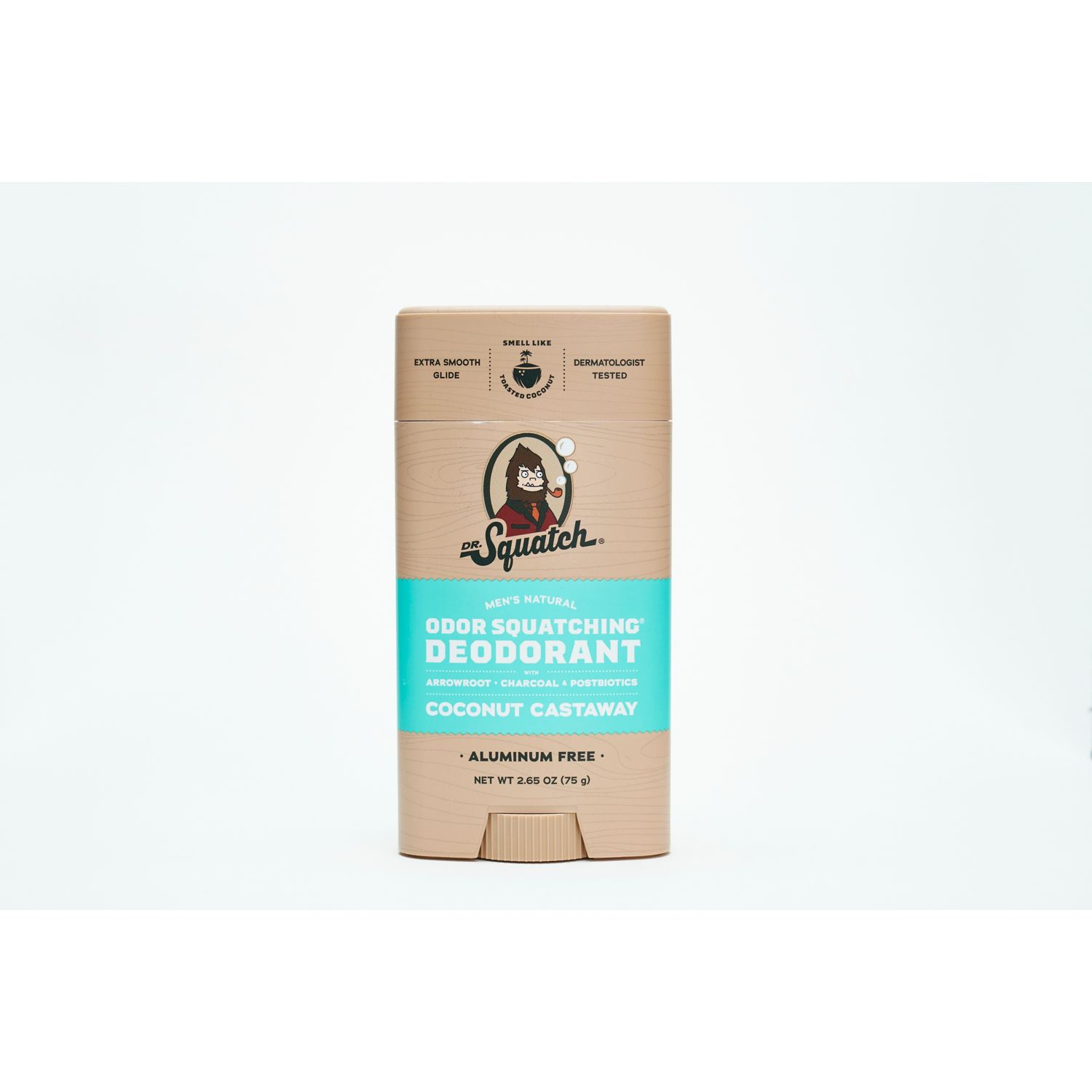 Dr. Squatch Odor Squatching Deodorant Stick, Coconut Castaway, 2.65 OZ